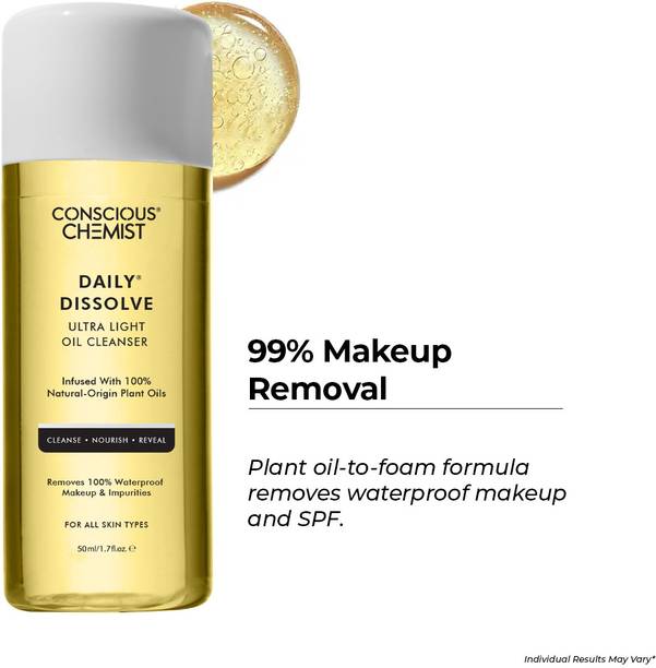 Conscious Chemist Makeup Remover Oil Cleanser | Gently Removes Makeup, SPF & Impurities Makeup Remover