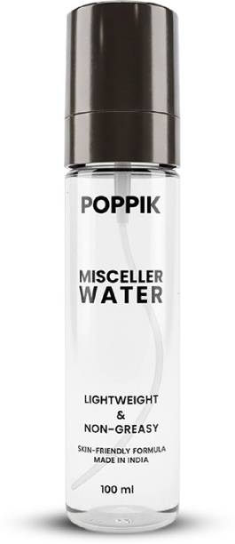 Poppik Micellar Water Makeup Remover Spray 100 ml | Face & Eye Gentle Cleanser Makeup Remover