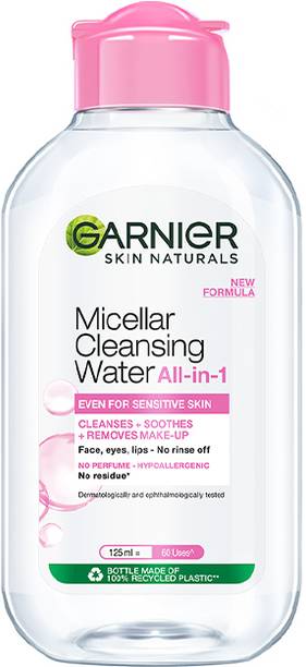 गार्नियर Micellar Water - Gentle Cleanser For Sensitive Skin, Get 100% Clean Skin मेकअप रिमूवर