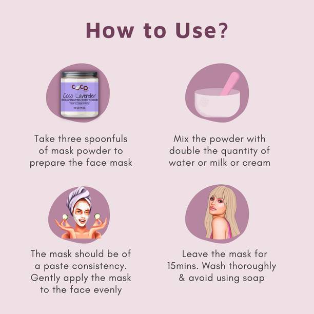 COCO CRUSH Natural Lavender Face Mask 15g; Coconut Oil 100ml; Deep Cleaning Face Oil 100ml; Makeup Remover
