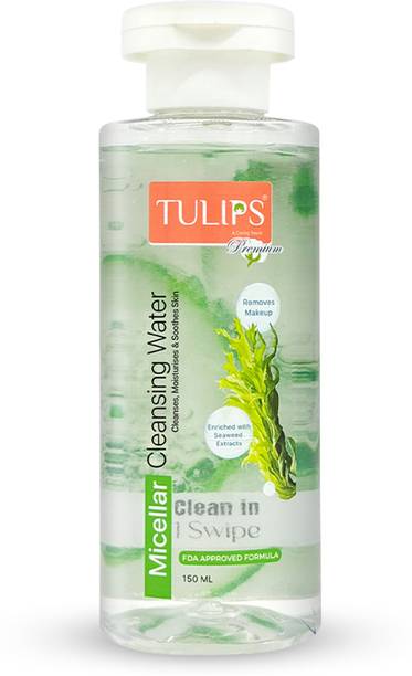 Tulips Premium Micellar Water I For Eyes, Face, Lips Waterproof Makeup Remover