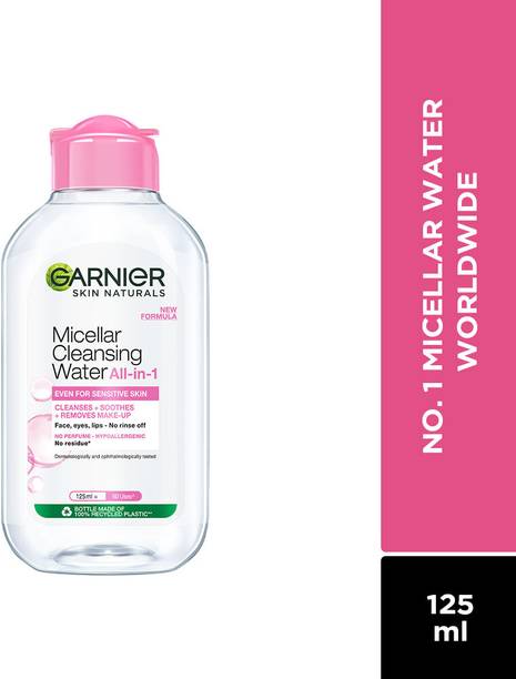 GARNIER Micellar Water - Gentle Cleanser For Sensitive Skin, Get 100% Clean Skin Makeup Remover