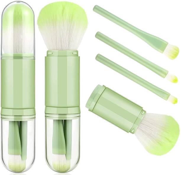 Nilkanth Enterprises 4in1 Makeup Brush, Portable Travel Makeup Brush Set with Soft Synthetic Bristles