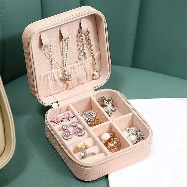 SOCHEP Jewelry Mini Organizer Box for Women Travel Storage Case PU Leather jewellery organisers Vanity Box