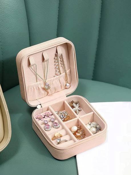 SOCHEP Jewelry Mini Organizer Box for Women Travel Storage Case PU Leather jewellery organisers Vanity Box