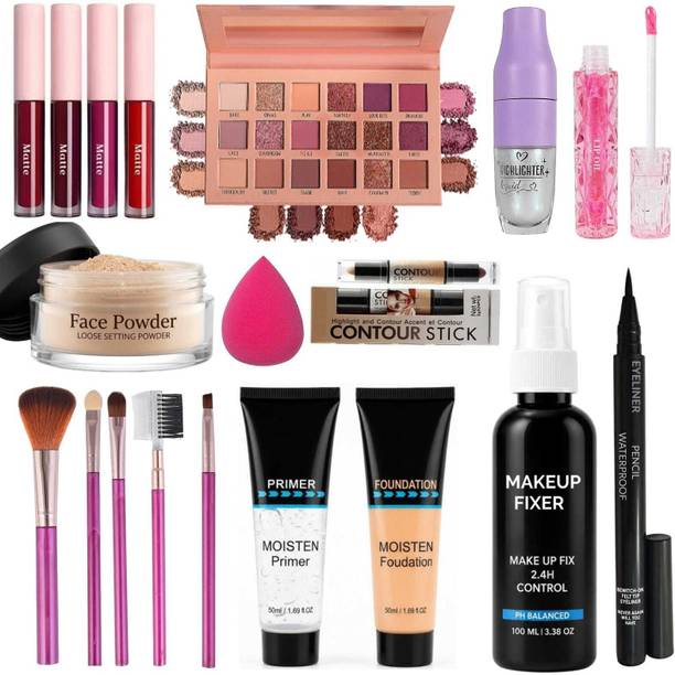 LOVE HUDA Waterproof All Product Branded Combo Pack HD Makeup Box Set for Women Girls Kit