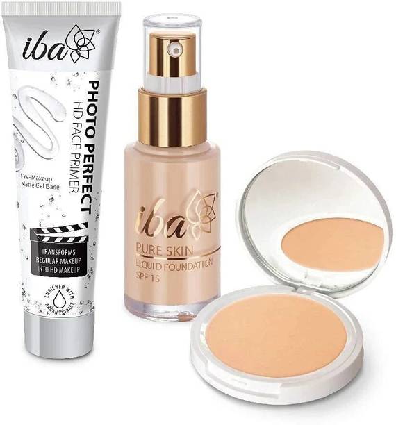 Iba Foundation + Compact + Primer Face Makeup Combo (Ivory Fair)
