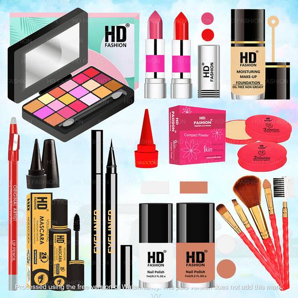 HD Fashion Beauty Bliss: 17 Pcs. Complete Makeup Kit Combo Set for Radiant Looks! i1K18