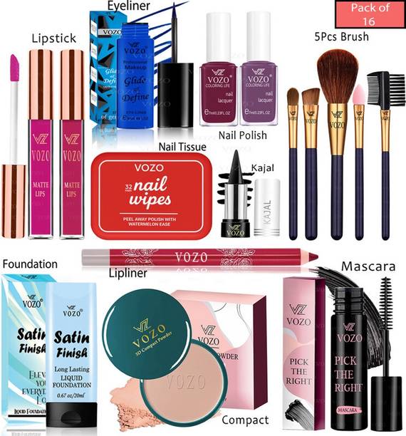 VOZO Pack of 16 Trendy Makeup Tools