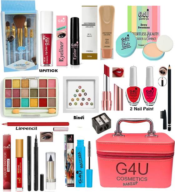 G4U Makeup Kit Full Set | Bridal & Party Makeup Combo Set with Vanity Box 24A26A12