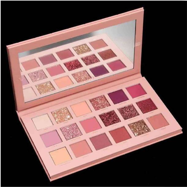huda.bb Nude Eye Shadow Palett & Makeup Brushes & Eyelashes With Makeup Puff