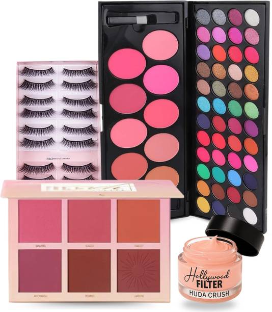 HUDA CRUSH Diwali Gift Box Makeup Kit - Eyeshadow, Eyelashes, Face Primer & Blush Palette