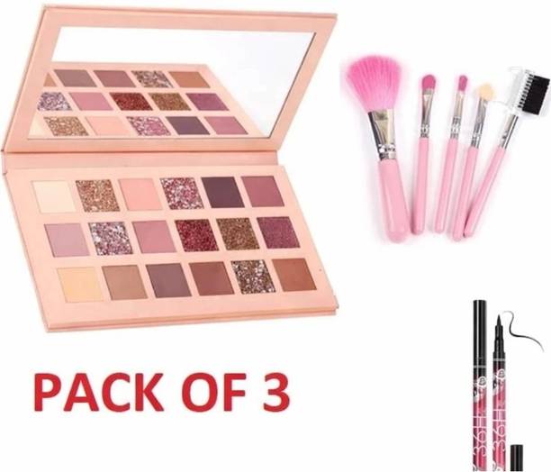 JIYAKRISH Nude Eyeshadow Palette with 5 in 1 brush and 36h eyeliner