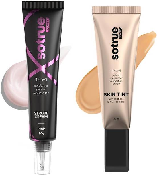 Sotrue Combo of Skin Tint (Almond) 35ml & Strobe Cream (Pink) 30ml