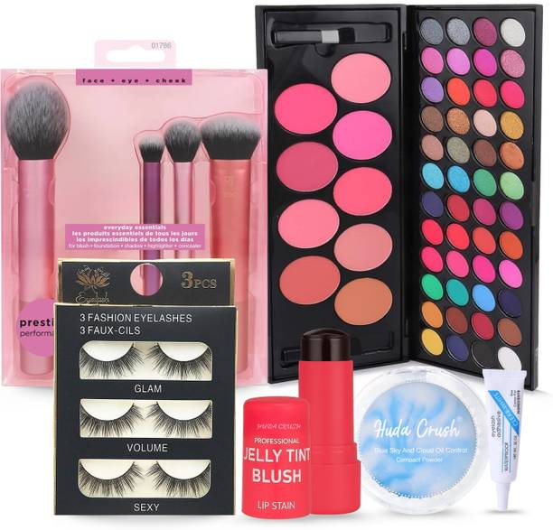 HUDA CRUSH Diwali Gifts Makeup Kit - Eyeshadow, Brushes, Eyelashes, Blush, Compact & Glue