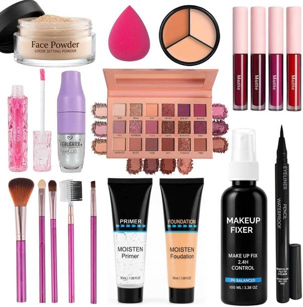 LOVE HUDA Branded HD Waterproof All Product Combo Pack Makeup Box Set for Girls Women Kit