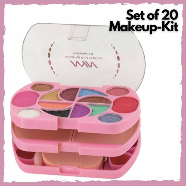NYN Makeup Kit - Eye-Shadows, Lip Colors, Blushes, Sponges, Brushes & Blender(80115)