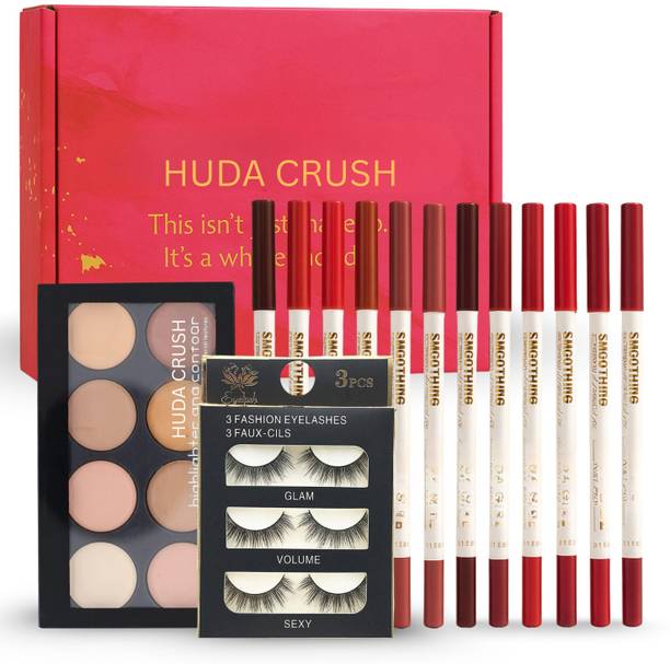 HUDA CRUSH Diwali Gift Box Makeup Kit – Eyelashes, Concealer Palette & Eye Lipliner Set