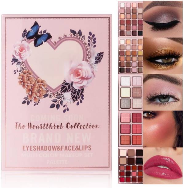 HUDA CRUSH 5in1 Makeup Kit Book - Eyeshadow Palette, Highlighter, Blush, Contour, Lipsticks