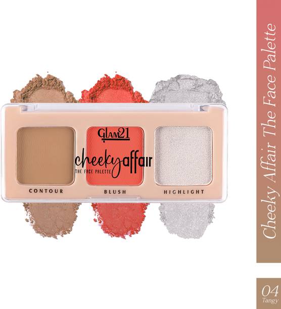 Glam21 Cheeky Affair 3in1 Face Palette Blush, Contour & Highlighter|Waterproof Makeup