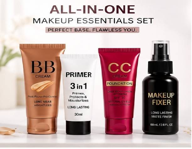 vigze All-in-One Makeup Essentials Combo – BB Cream, Primer, CC Cream & Fixer