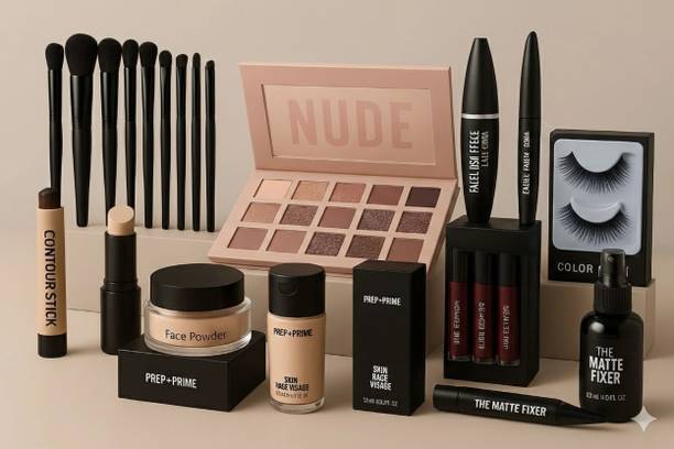 coslane New Waterproof Makeup Kit Combo For Women & Girls (Set Of 10)))