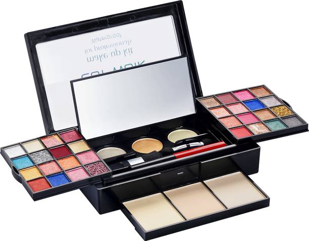 COLORS QUEEN Cat Walk Makeup Kit with 32 Eyeshadows 3 Highlighters, Bronzers & Compact Powder