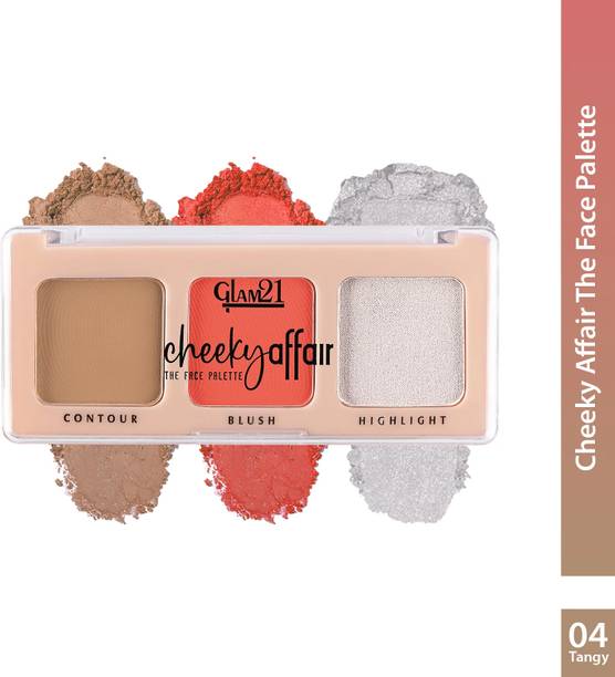 Glam21 Cheeky Affair 3in1 Face Palette Blush, Contour & Highlighter|Waterproof Makeup