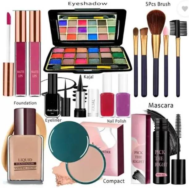 swenky eyeshadow with eyeliner mascara kajal lipstick sindur nail polish & makeup brush