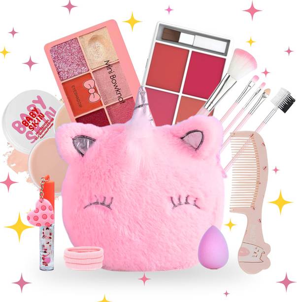 Linivya Kids Real Makeup Kit for Girls & Teens | 18-Piece Washable Makeup Set