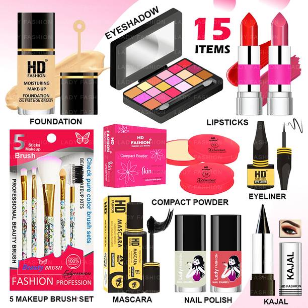 Lady FASHION 15 Pcs. Xclusive Makeup Kit XCM01S053