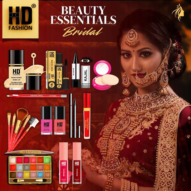 HD Fashion 17 Bridal Essentials-All in One Waterproof Makeup Kit Full Set for Bride HDB814