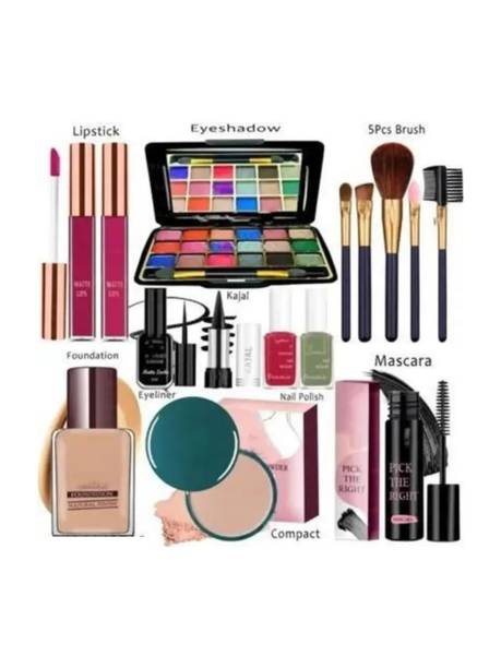 coslane all in one face makeup kit mini eyeshadow makeup brushes (Pack of 11)