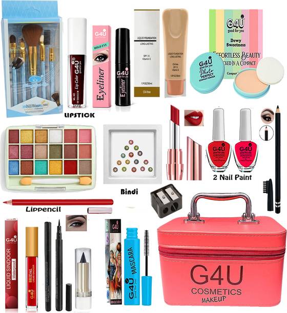 G4U Makeup Kit Full Set | Bridal & Party Makeup Combo Set with Vanity Box 24A26A5
