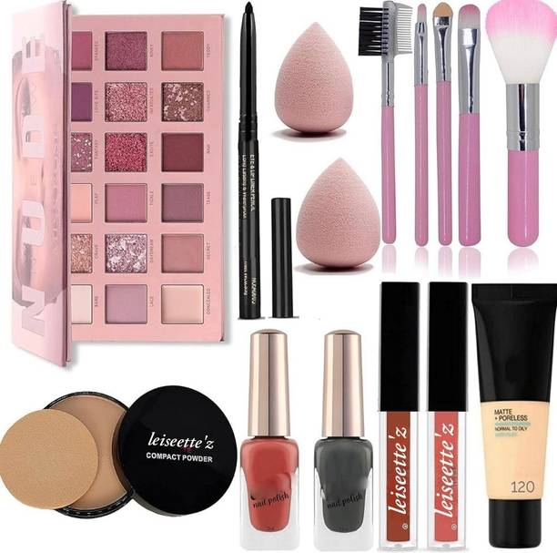 Leiseette'z Women's trendy waterproof makeup kit (Set of 15)