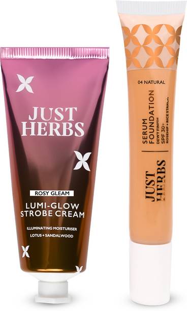 Just Herbs Strobe Cream & Dewy Serum Foundation Natural SPF 30+ | Pack of 2