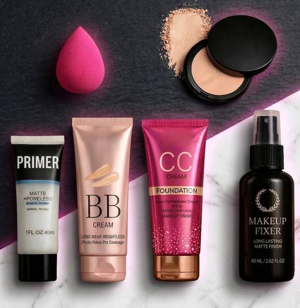 cismoline Professional Makeup Kit for Women | BB CC Cream Primer Fixer Combo