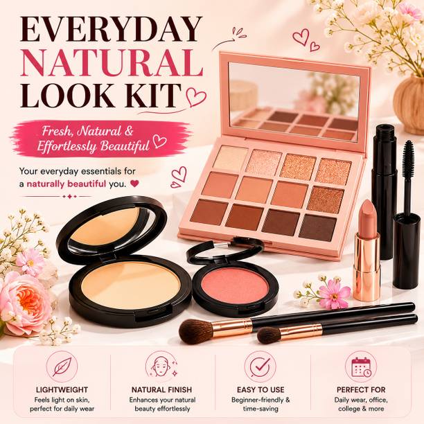 CactusGoodness 12-Shade Eyeshadow Palette with Compact Powder, Blush & Lipstick
