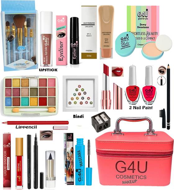 G4U Makeup Kit Full Set | Bridal & Party Makeup Combo Set with Vanity Box 24A26A2