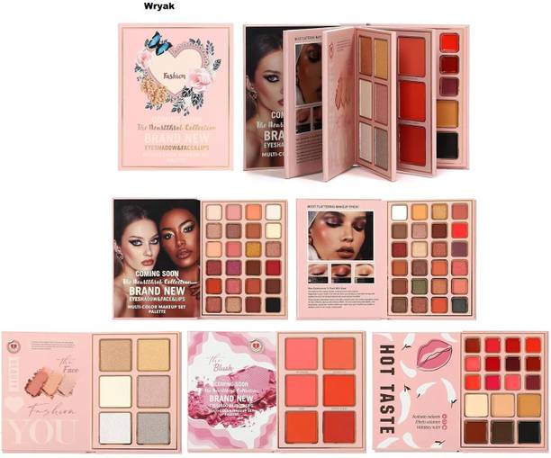 wryak 48 Eyeshadows, 6 Highlighters, 6 Blushers, 12 Lipsticks, 6 Contours