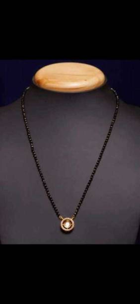 Kaira toys Simple Golden Black Beads Artificial Mangalsutra For Women Metal Mangalsutra