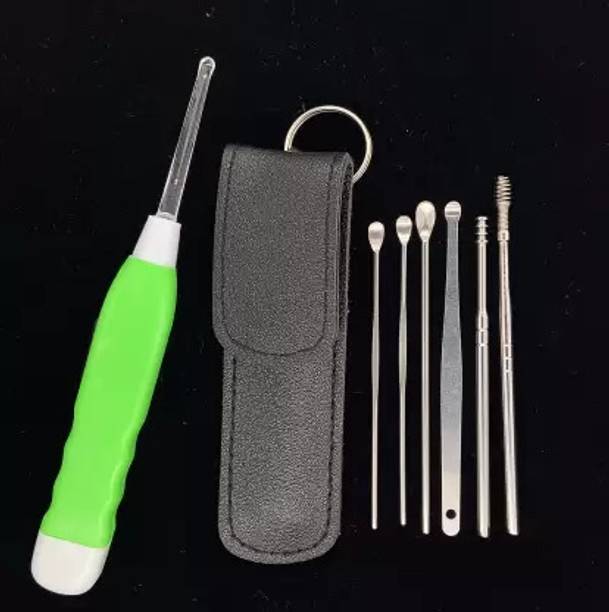 Taxila Flishlight_Earpick Electric Ear Cleaner With 6 Pcs Ear Cleaning Tools kit Electric Ear Cleaner