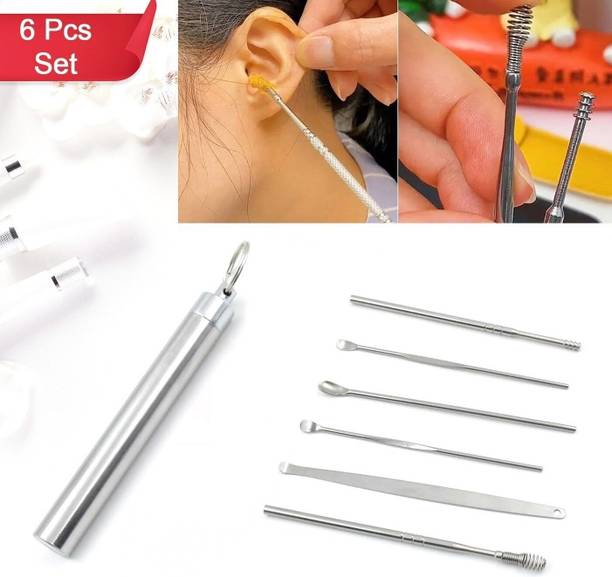 Taxila 6 Pcs Ear Cleaning Tools with Aluminum Tube pocket ear cleaning tool kit Electric Ear Cleaner