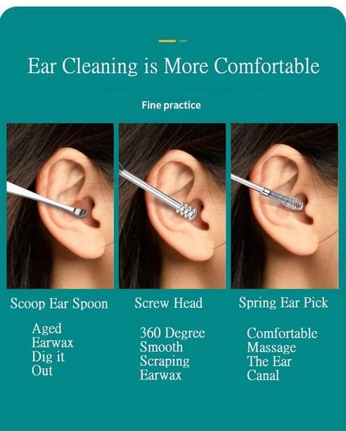 Taxila Modern 6-in-1 Ear Wax Cleaner - Resuable Ear Cleaning Tools with Aluminum Tube Electric Ear Cleaner