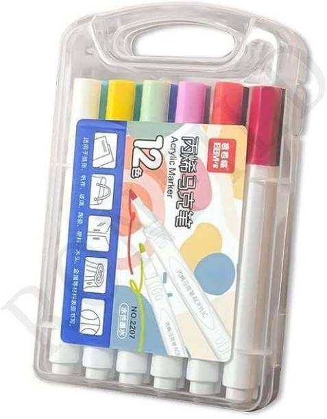 Pin to Pen Shades Acrylic Paint Marker Set Water-Based Pens for Canvas, Glass, Wood Fabrics