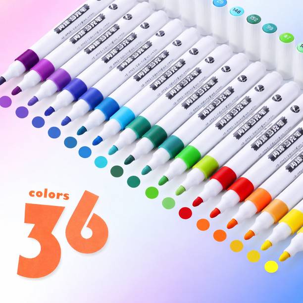 FLOSTRAIN Acrylic Paint Markers – Set of 36 Vibrant Colors
