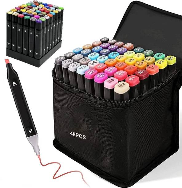 KDZONE 48 Pc Alcohol Markers Color Marker Colour Marker Pens for Drawing
