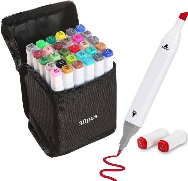 Corslet Marker Pen 30 Pcs , Alcohol Markers, Dual Tip Brush Pen, Colour Marker, Markers