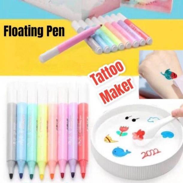 BRM TRADERS Pack of 8pcs Magic Doodle Water Erasable Markers Floating Pen Set