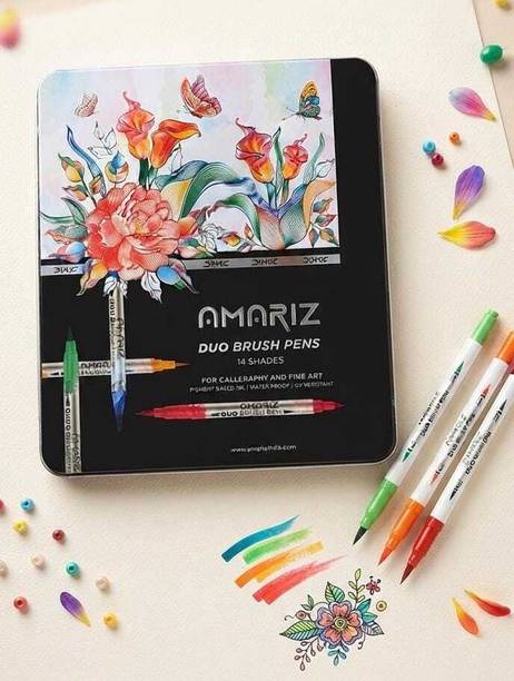 DOMS AMARIZ Duo Brush Pens – 14 Shades